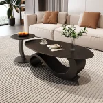 Cheap Modern Coffee Table – Industrial Luxury Standing Wood Couchtisch, Minimalist Designer Aesthetic Home Living Furniture