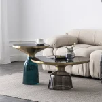 Modern Japanese Designer Coffee Table – Luxury Glass, Industrial Aesthetic, Minimalist Dinner Service Couchtisch Furniture