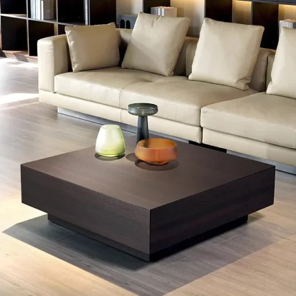 Designer Nordic Coffee Table – Luxury Minimalist Wood Couchtisch, Modern Standing Book Display & Unique Aesthetic Furniture