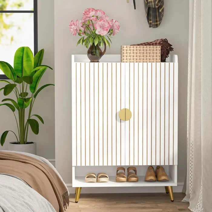 Tribesigns 6-Tier Wooden Shoe Cabinet with Doors – Adjustable Shelf Storage for Entryway, Hallway, or Bedroom - Image 1