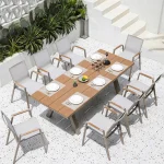 Villa Patio Furniture Set – Waterproof Aluminum Alloy Outdoor Garden Table and Chairs, Leisure Sunproof Home Seating