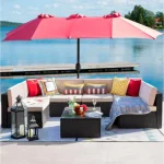 Outdoor Patio Sectional Furniture Set – Lawn Conversation Sofa for Comfortable Sitting or Lounging Anywhere Outside