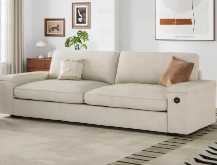 Modern Oversized Loveseat Sofa with Extra Deep Seats, Hidden Storage, Comfy Design, and Dual USB Charging