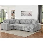 TODRANI 122'' U-Shaped Sleeper Sectional Sofa with Pull-Out Bed, Storage Chaise, USB Ports, Gray