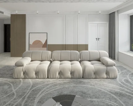 104" Modern Velvet Modular Sectional Sofa – 3-Seat Convertible Couch for Living Room, Apartment, Office Use