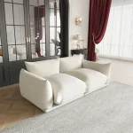 77" Mid-Century Chenille Loveseat Sofa – Plush Deep Seat Couch for Small Spaces, Living Room, Bedroom