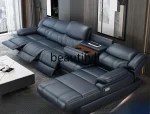 Modern Leather Sofa – First Layer Cowhide Electric Recliner for Living Room & Space Capsule Home Theater