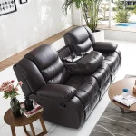 Modern 3-Seat Electric Leather Home Theater Sofa for Small Apartment Living